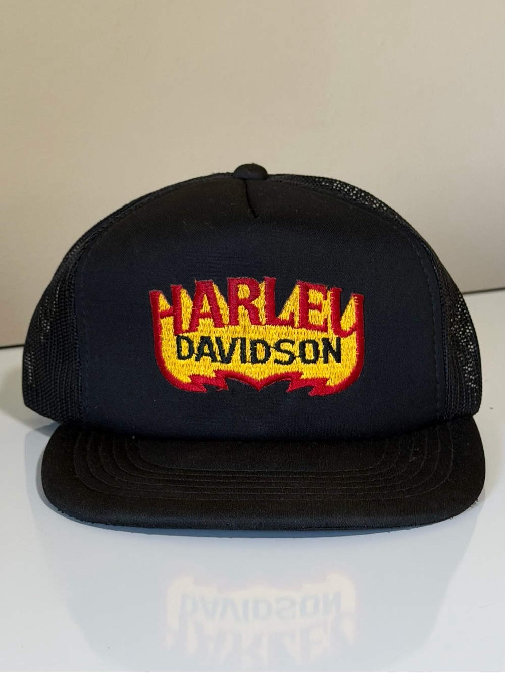 Vintage 1980’s Harley-Davidson Snapback Trucker Hat with Embroidered Patch